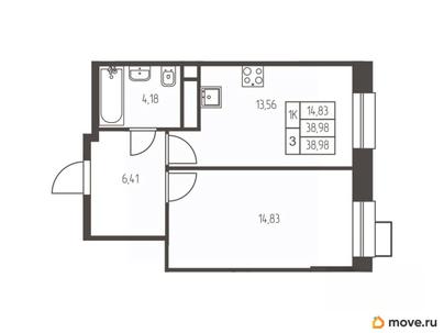 1-комн. квартира, 39 м&sup2;