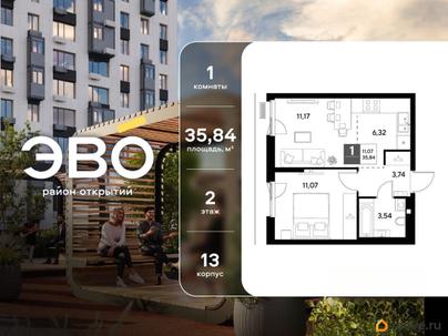 1-комн. квартира, 35.84 м&sup2;