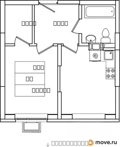 1-комн. квартира, 34.1 м&sup2;