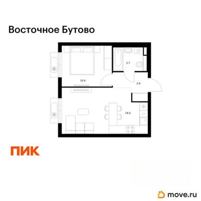 1-комн. квартира, 37.7 м&sup2;