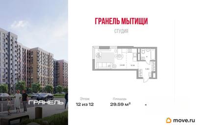 студия, 29.59 м&sup2;