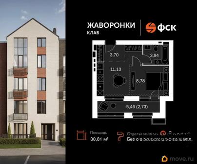 1-комн. квартира, 30.81 м&sup2;