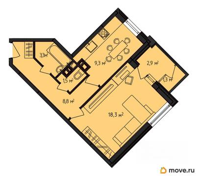 1-комн. квартира, 41.9 м&sup2;