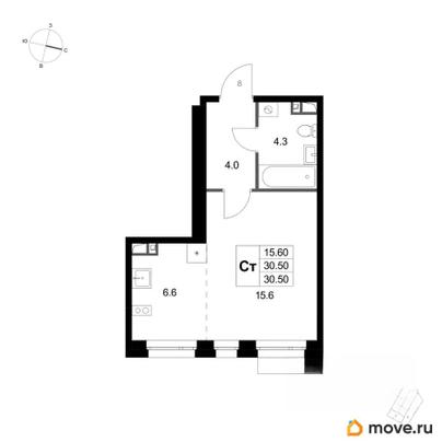 студия, 30.5 м&sup2;