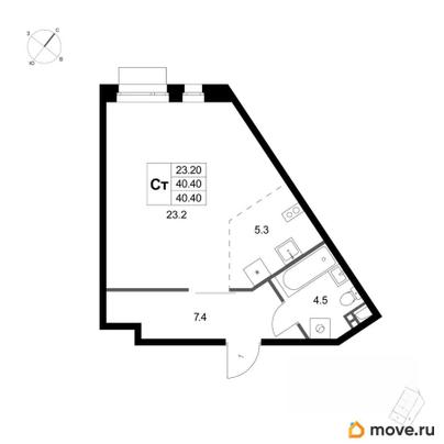 студия, 40.4 м&sup2;