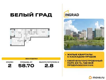 2-комн. квартира, 58.7 м&sup2;
