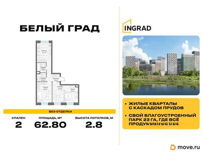2-комн. квартира, 62.8 м&sup2;