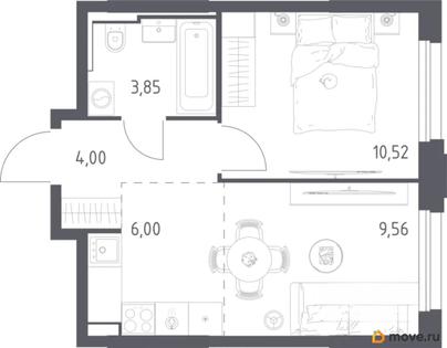 1-комн. квартира, 34 м&sup2;