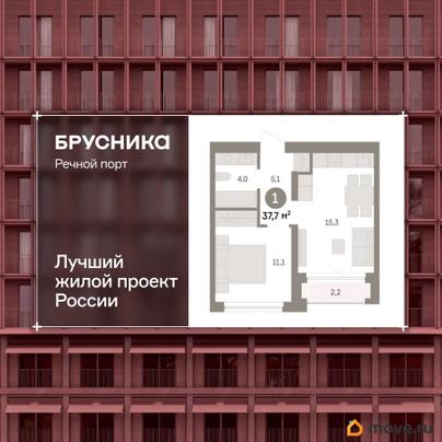 1-комн. квартира, 37.7 м&sup2;