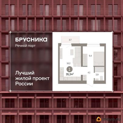 1-комн. квартира, 35.3 м&sup2;