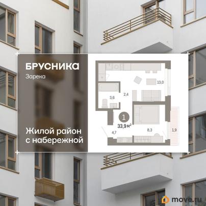 1-комн. квартира, 33.85 м&sup2;