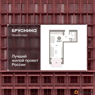 1-комн. квартира, 33.5 м&sup2;