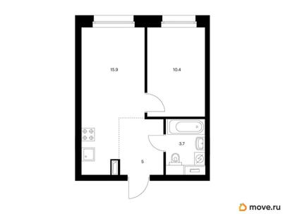 1-комн. квартира, 35 м&sup2;