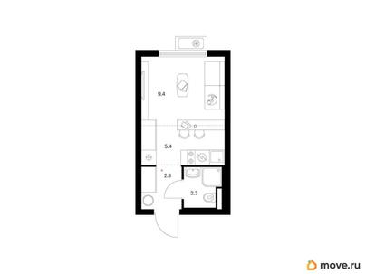 студия, 19.9 м&sup2;