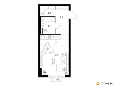 студия, 29.4 м&sup2;
