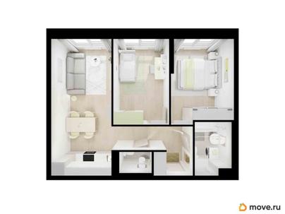 2-комн. квартира, 52.1 м&sup2;