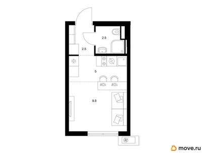 студия, 19.8 м&sup2;