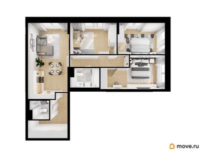 3-комн. квартира, 78.2 м&sup2;