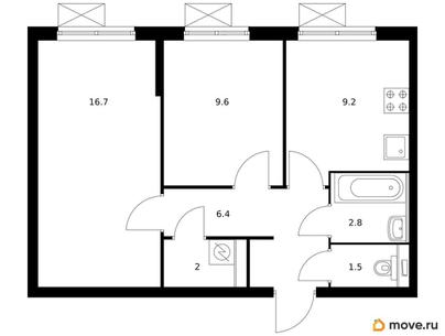 2-комн. квартира, 48.2 м&sup2;