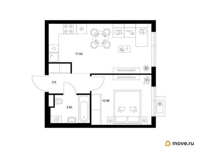 1-комн. квартира, 36.26 м&sup2;