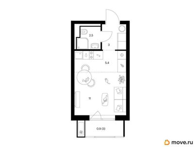 студия, 22.8 м&sup2;